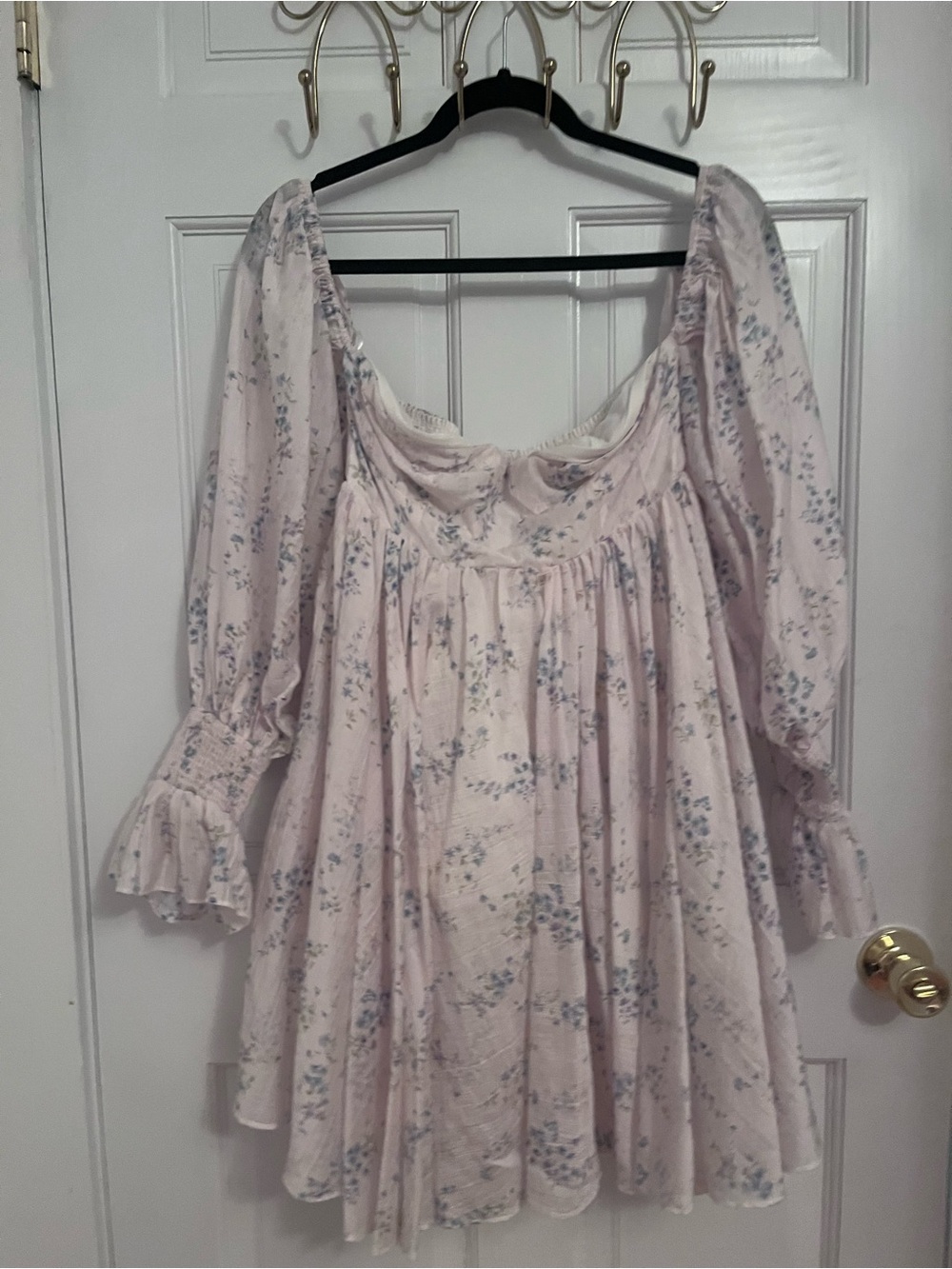 Women's Floral Off-Shoulder Mini Dress - Light Pink